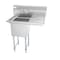 Koolmore 1 Compartment Stainless Steel NSF Commercial Kitchen Prep & Utility Sink with 1 Right Drainboard SA151512-15R3FA - alternate 7